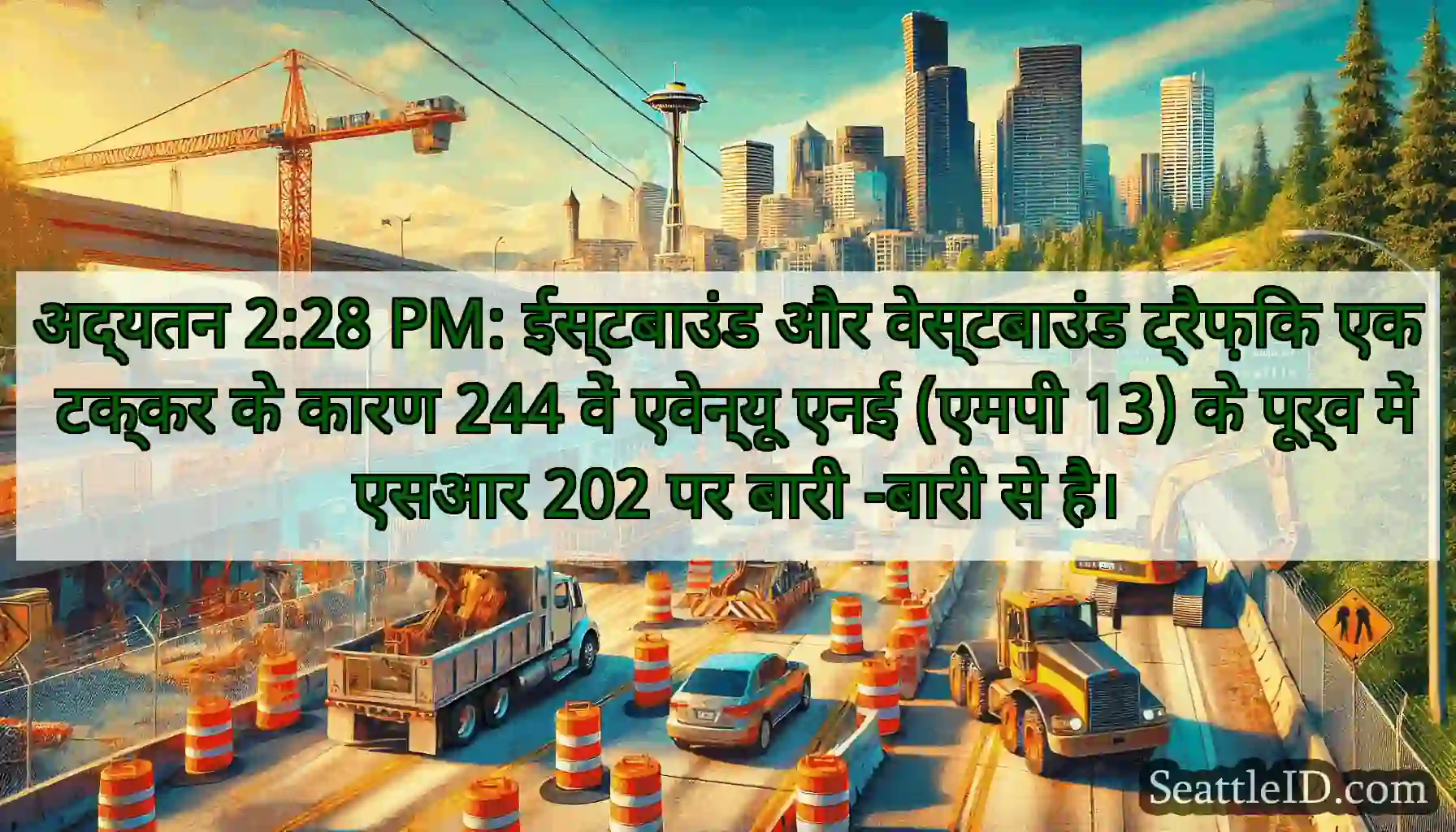 अद्यतन 2:28 PM: ईस्टबाउंड और वेस्टबाउंड ट्रैफ़िक