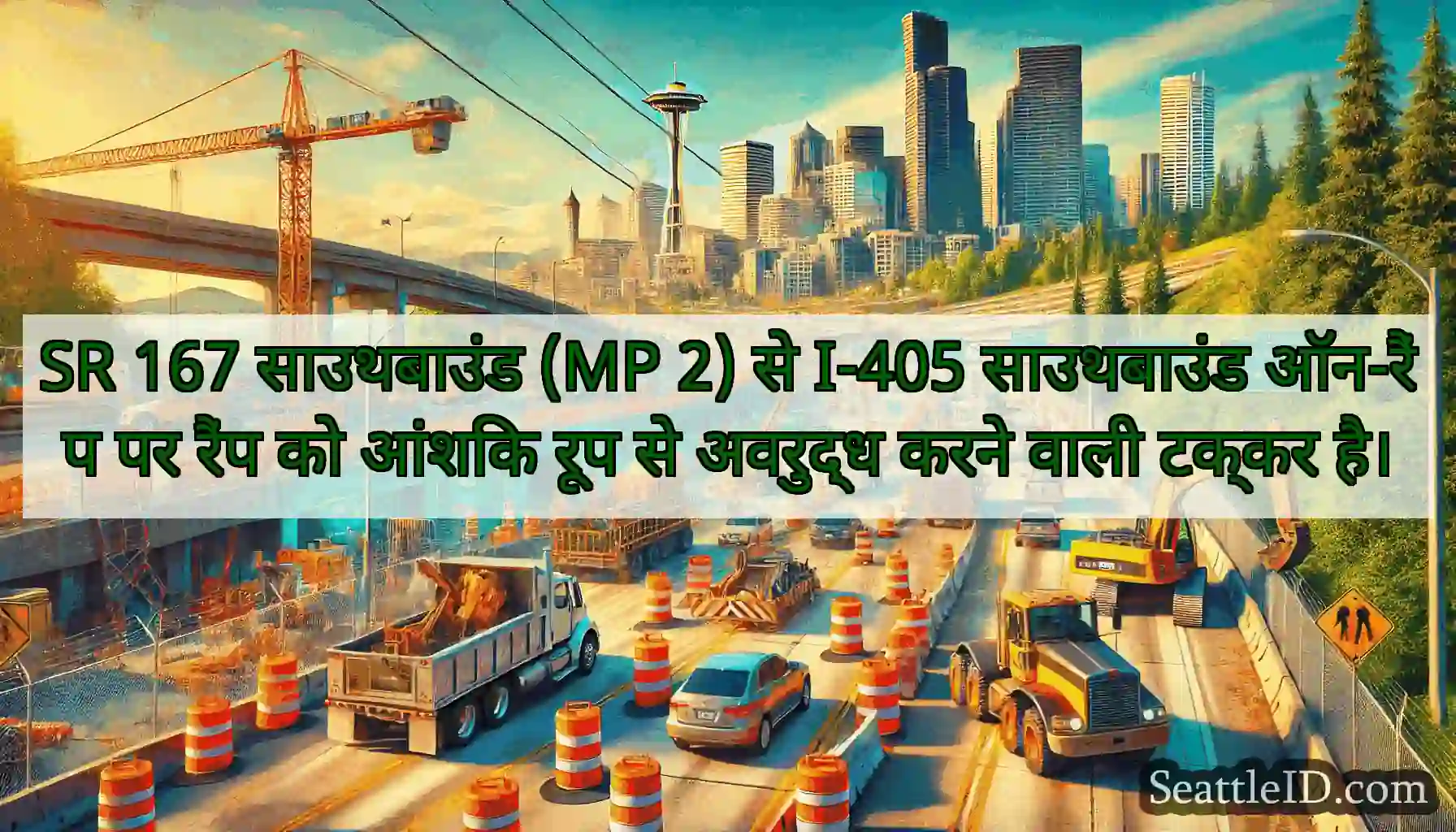 SR 167 साउथबाउंड (MP 2) से I-405 साउथबाउंड