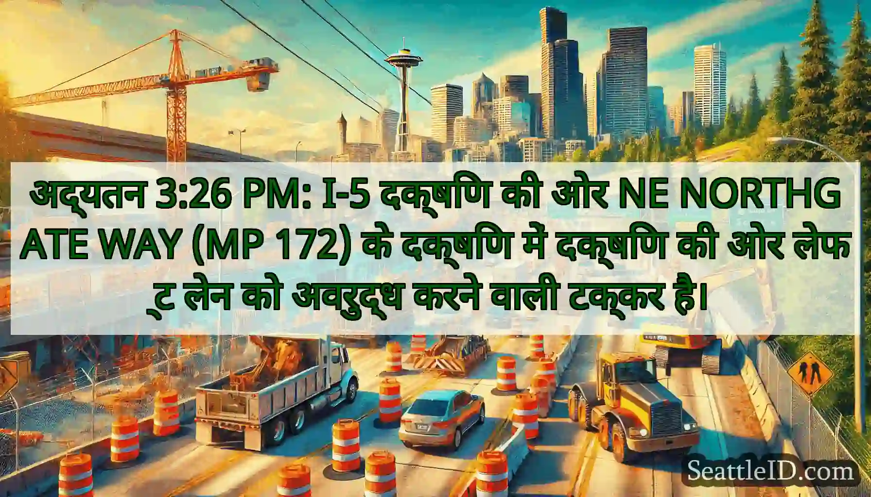 अद्यतन 3:26 PM: I-5 दक्षिण की ओर NE NORTHGATE WAY