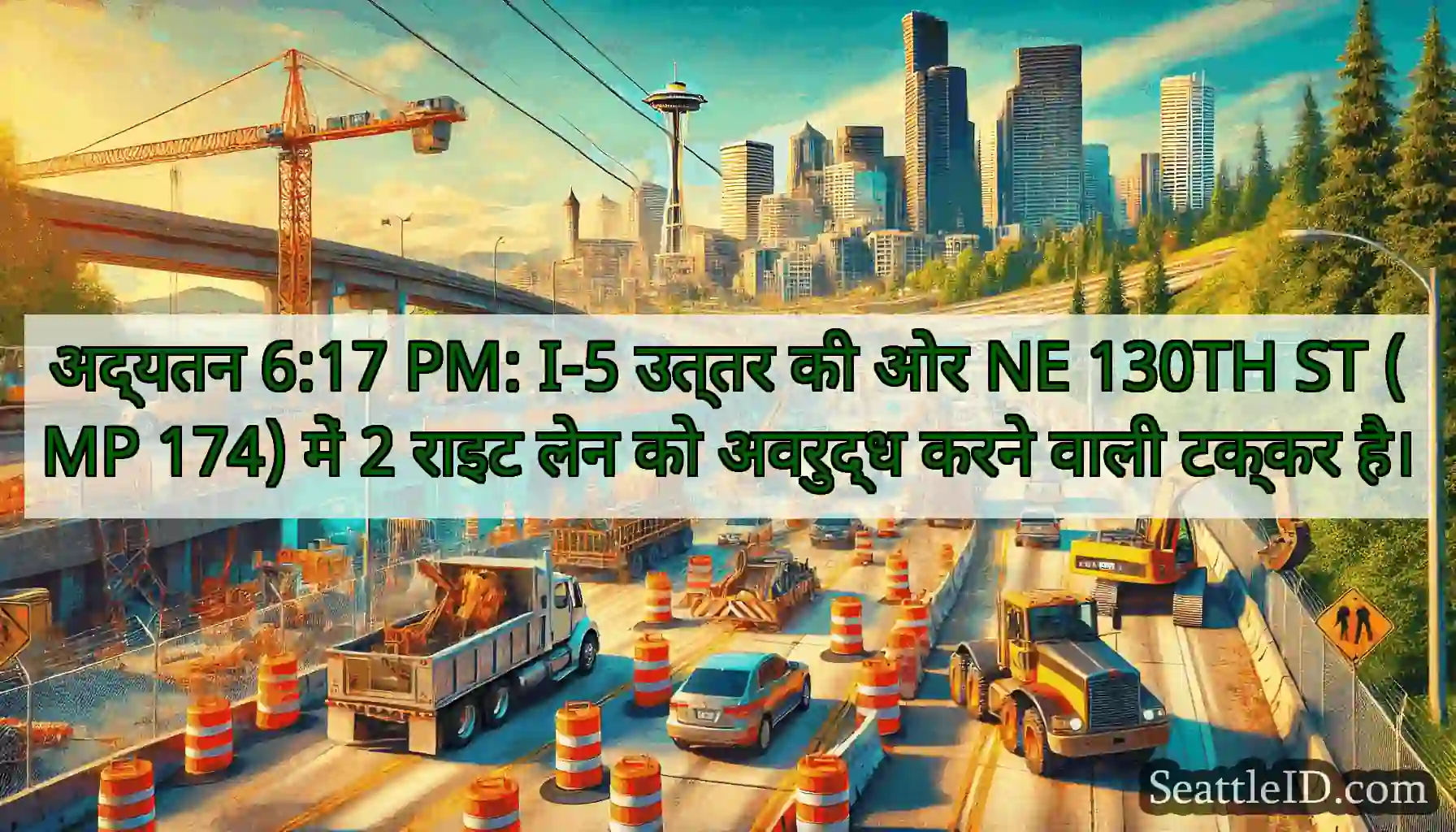 अद्यतन 6:17 PM: I-5 उत्तर की ओर NE 130TH ST (MP