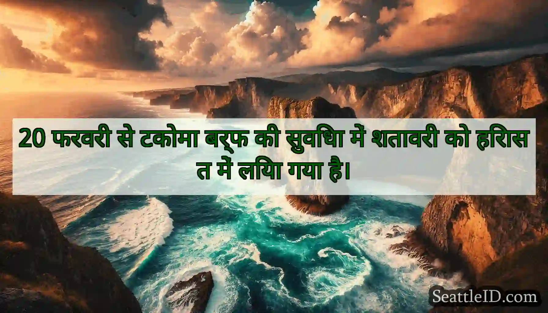 20 फरवरी से टकोमा बर्फ की सुविधा में शतावरी को
