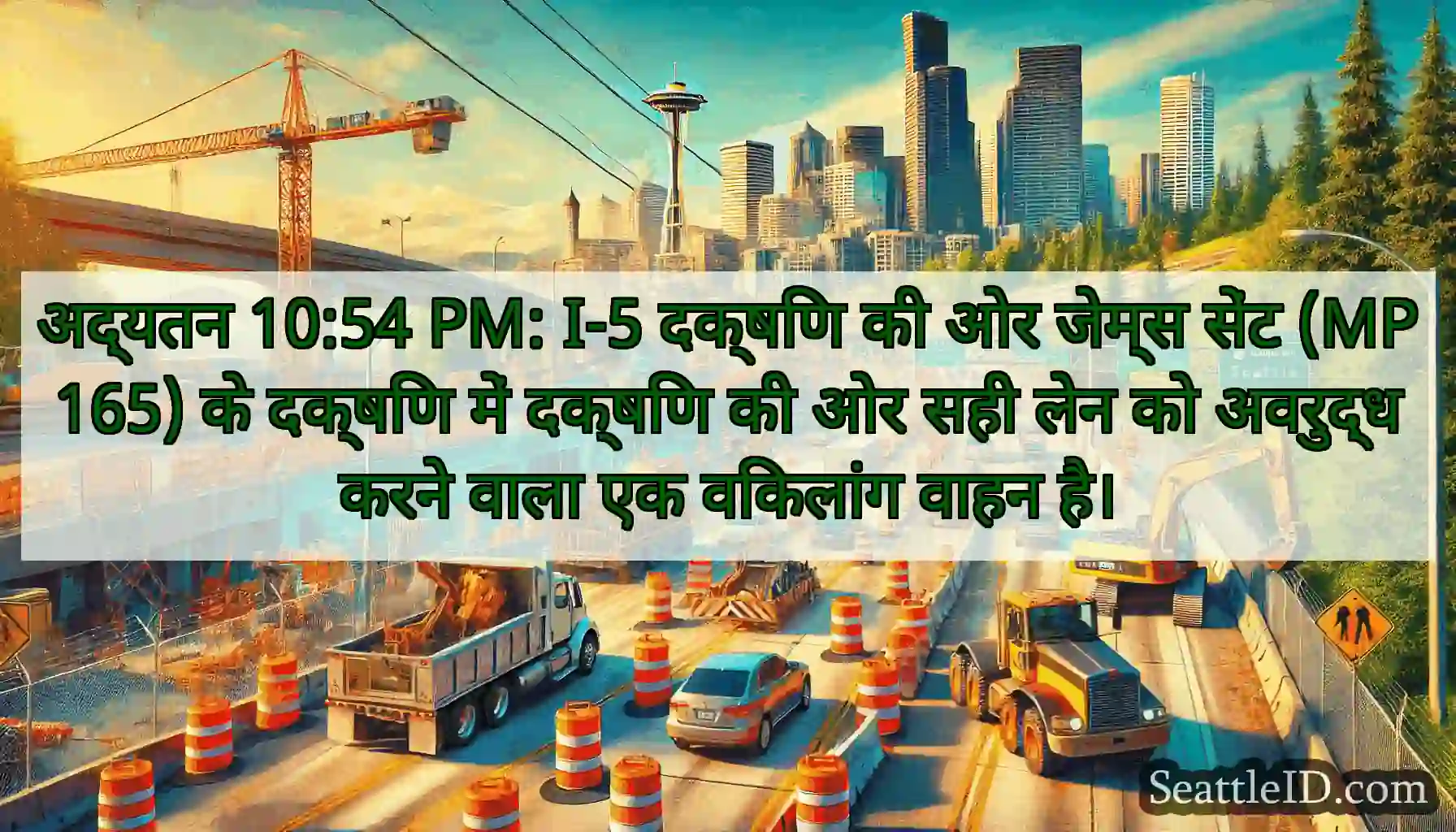 अद्यतन 10:54 PM: I-5 दक्षिण की ओर जेम्स सेंट (MP