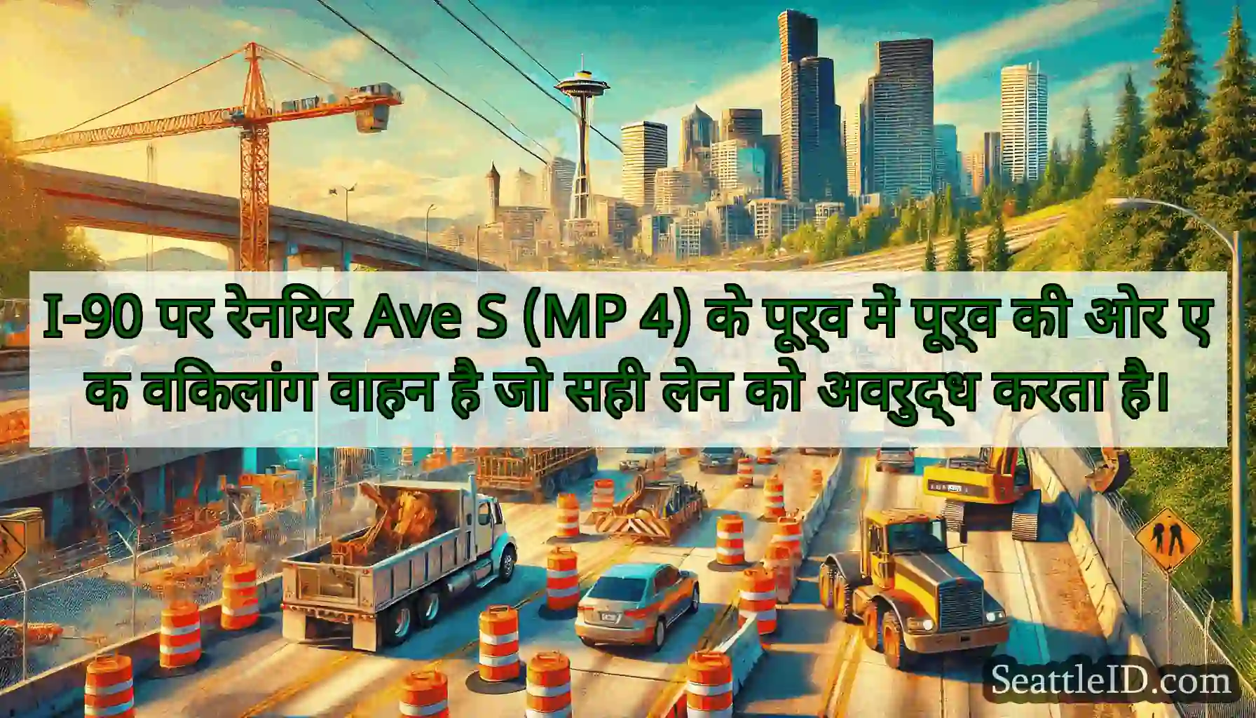I-90 पर रेनियर Ave S (MP 4) के पूर्व में पूर्व की