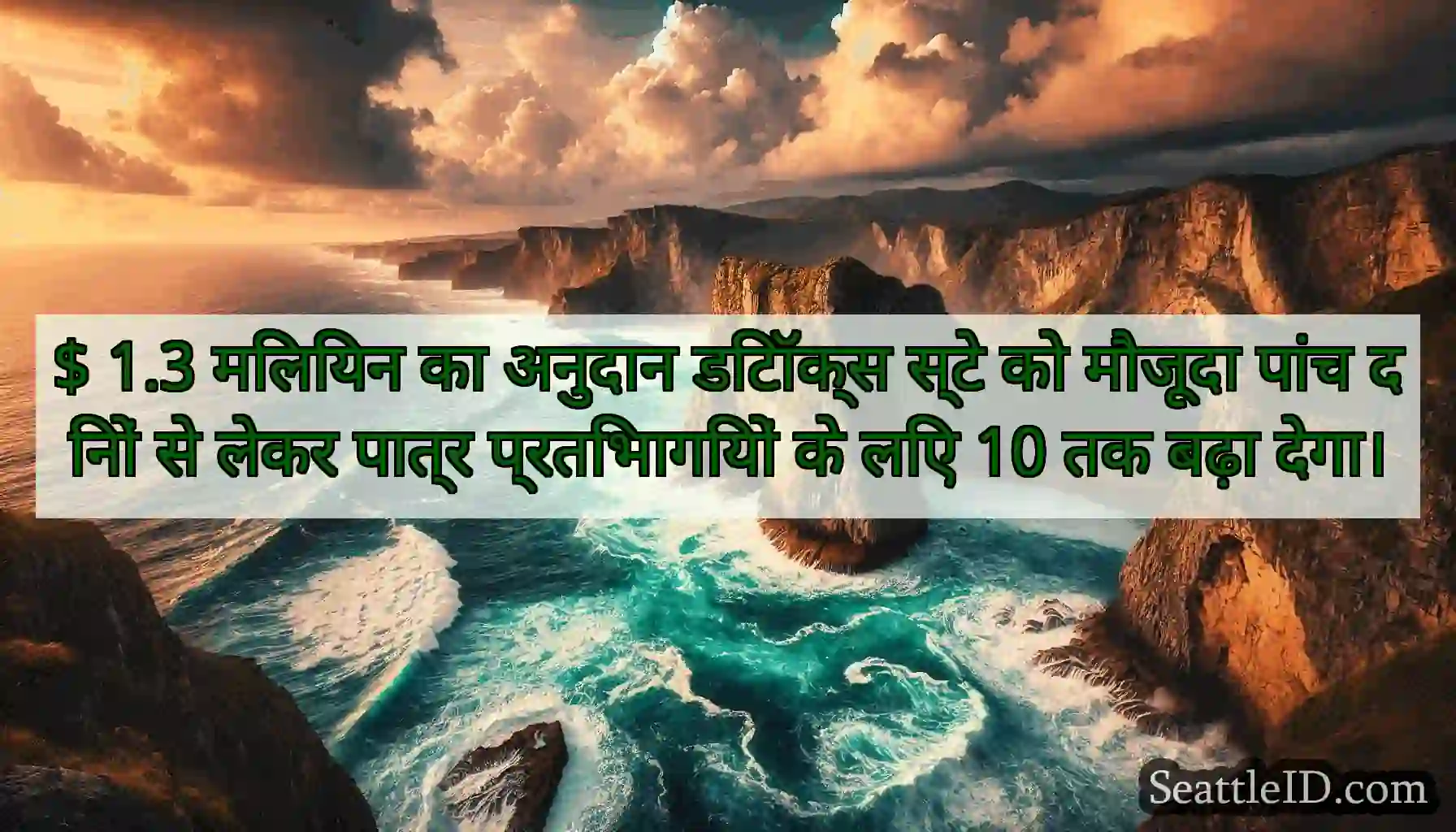 $ 1.3 मिलियन का अनुदान डिटॉक्स स्टे को मौजूदा