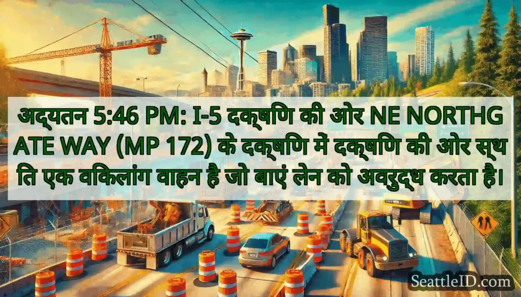 अद्यतन 5:46 PM: I-5 दक्षिण की ओर NE NORTHGATE WAY