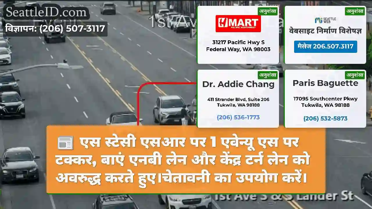 एस स्टेसी एसआर पर 1 एवेन्यू एस पर टक्कर, बाएं