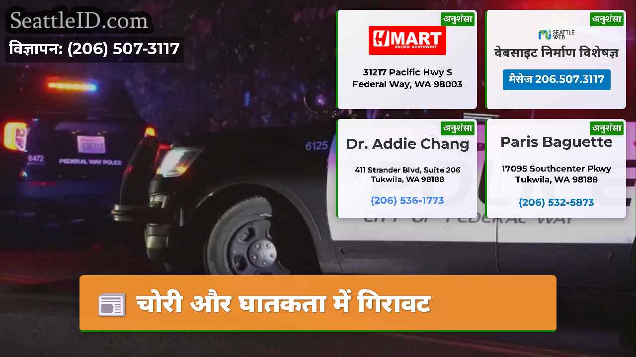 चोरी और घातकता में गिरावट