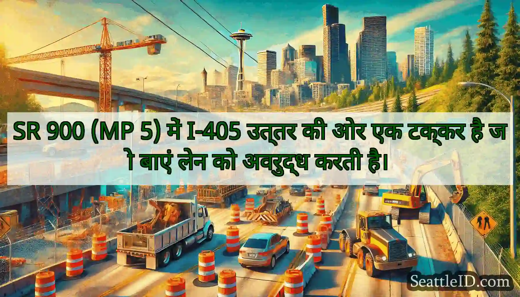 SR 900 (MP 5) में I-405 उत्तर की ओर एक टक्कर है