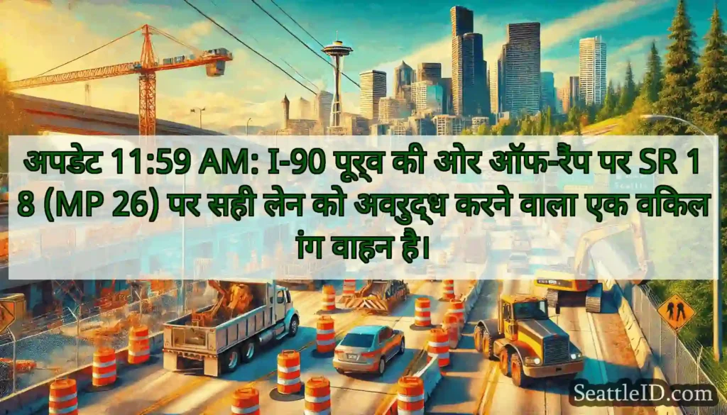 अपडेट 11:59 AM: I-90 पूर्व की ओर ऑफ-रैंप पर SR 18