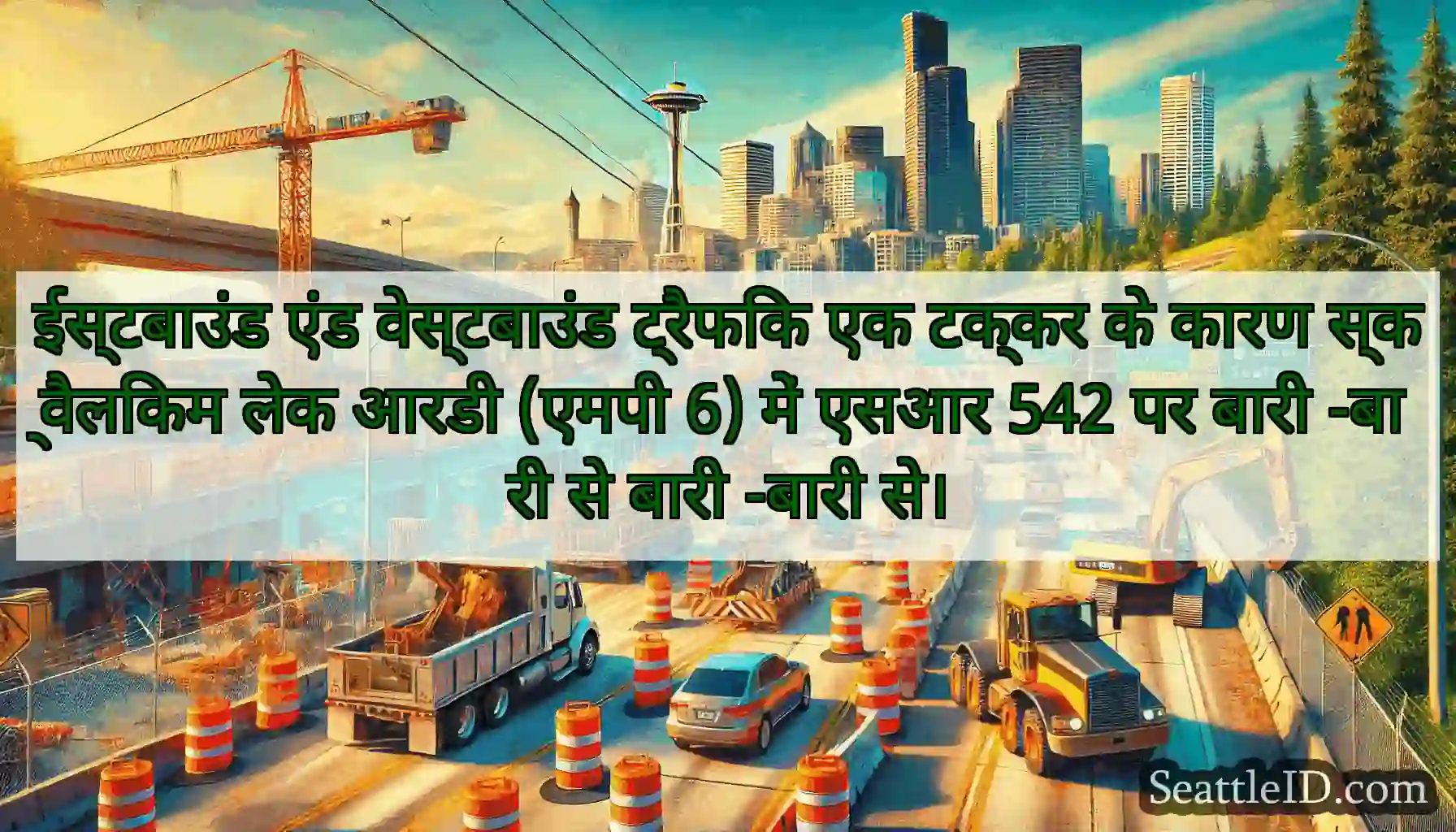 ईस्टबाउंड एंड वेस्टबाउंड ट्रैफिक एक टक्कर के कारण