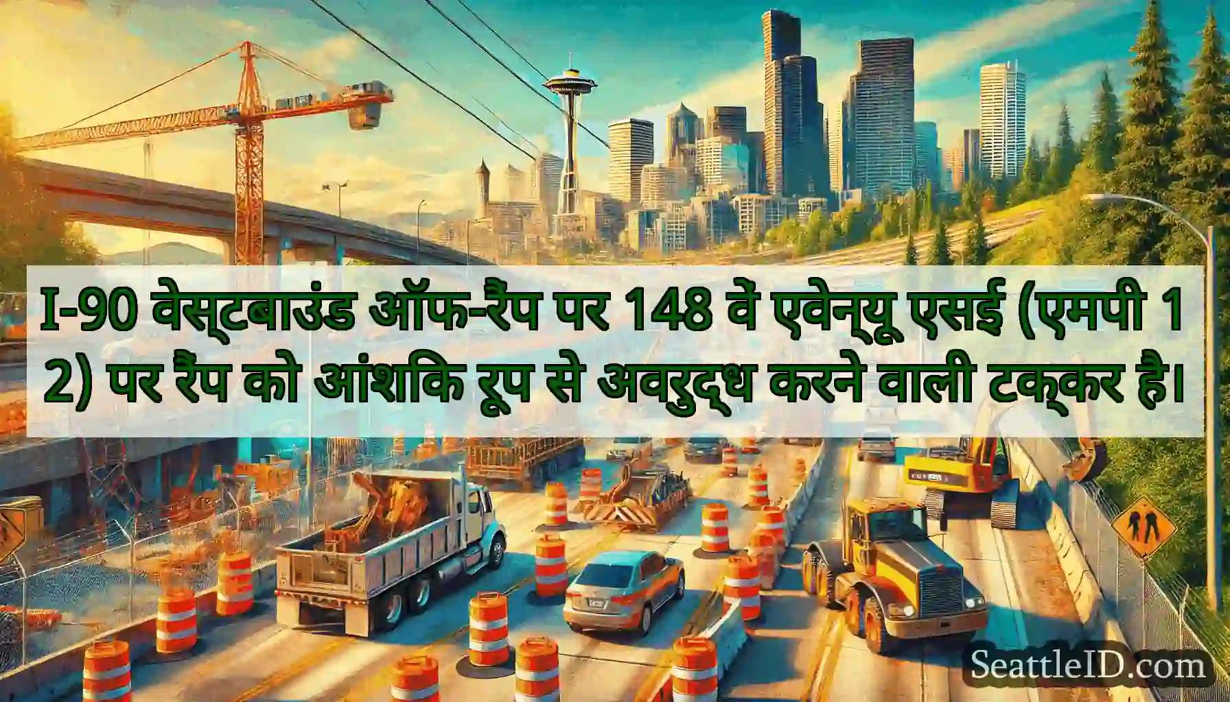 I-90 वेस्टबाउंड ऑफ-रैंप पर 148 वें एवेन्यू एसई