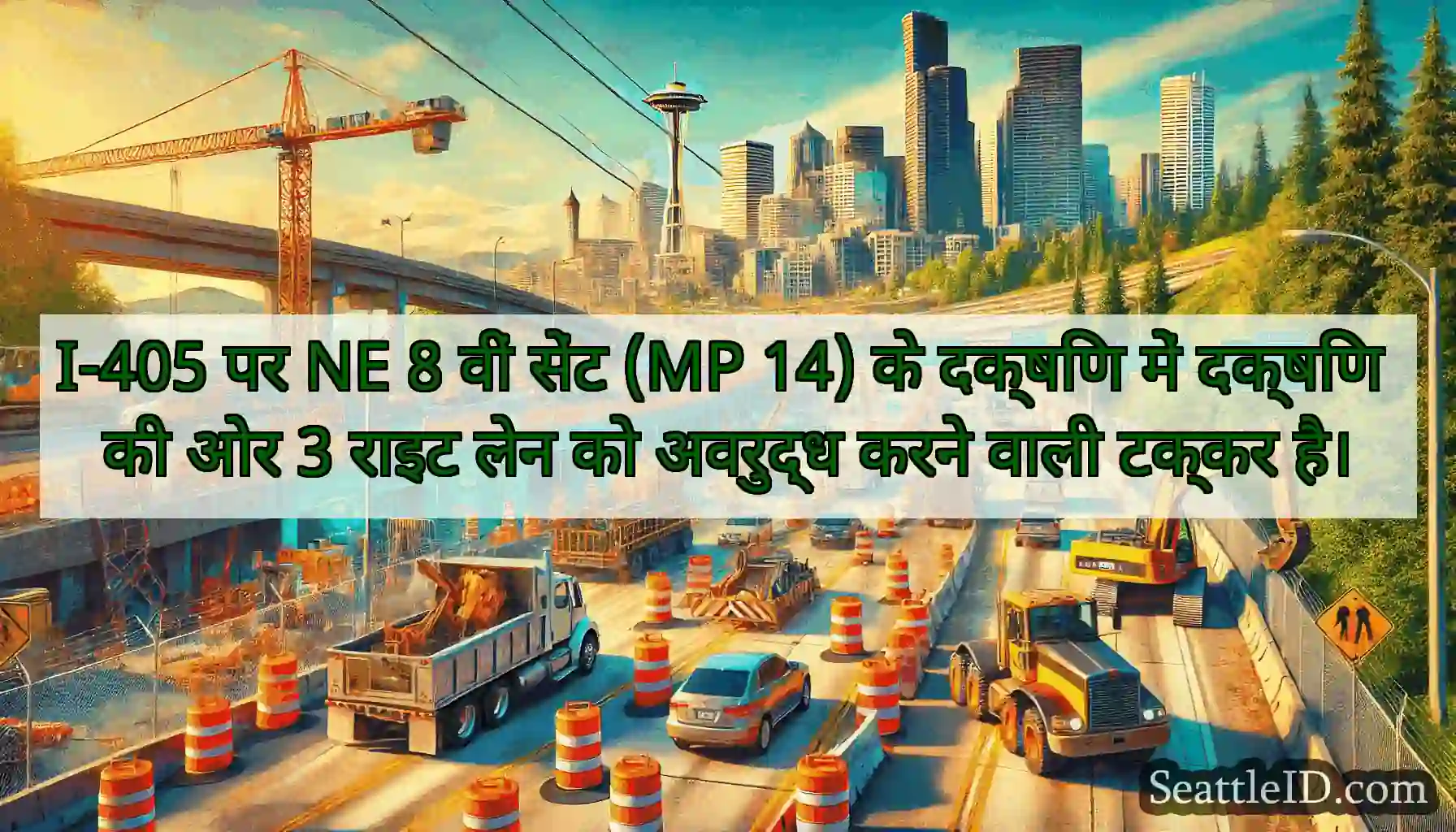 I-405 पर NE 8 वीं सेंट (MP 14) के दक्षिण में