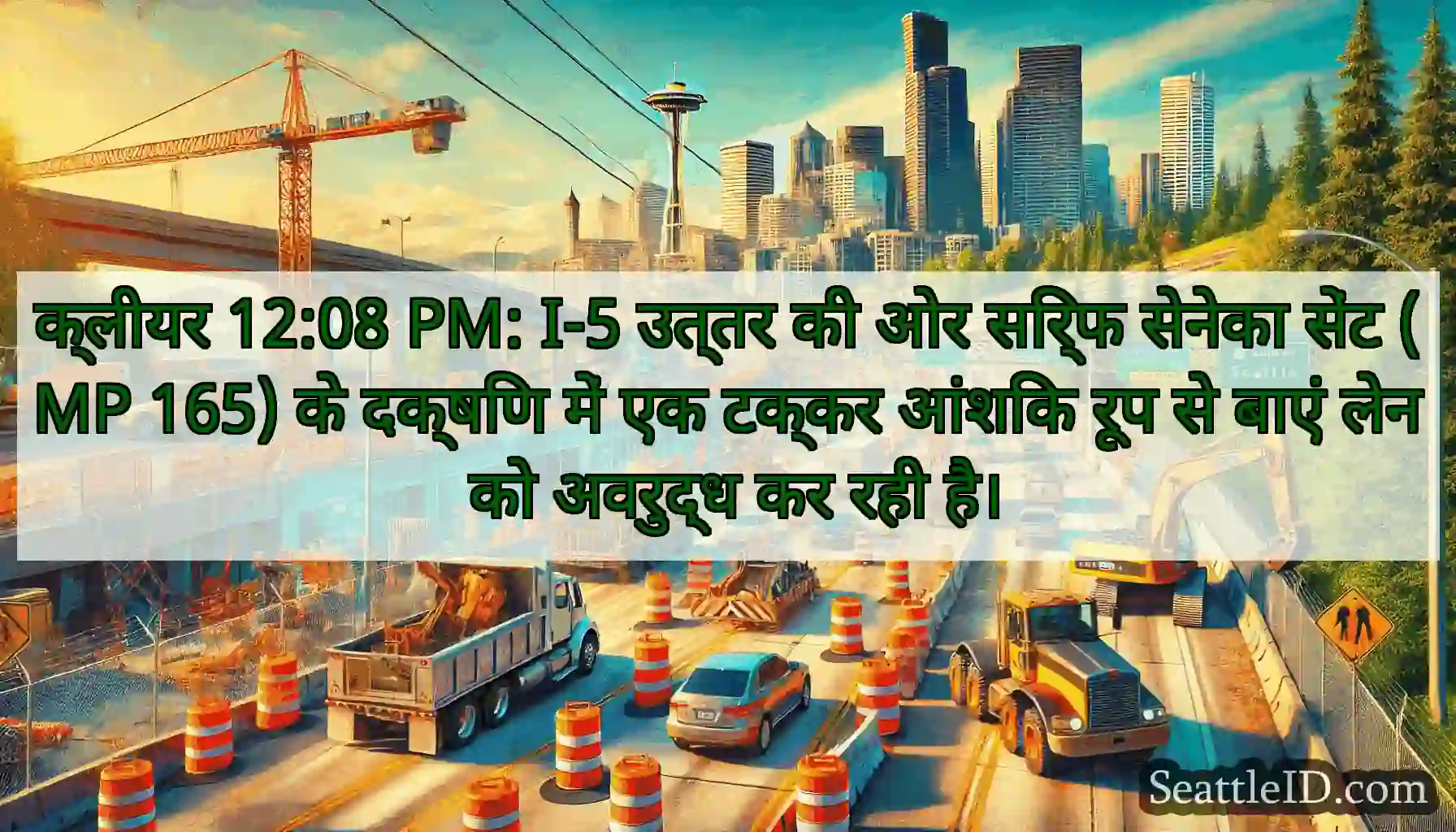 क्लीयर 12:08 PM: I-5 उत्तर की ओर सिर्फ सेनेका