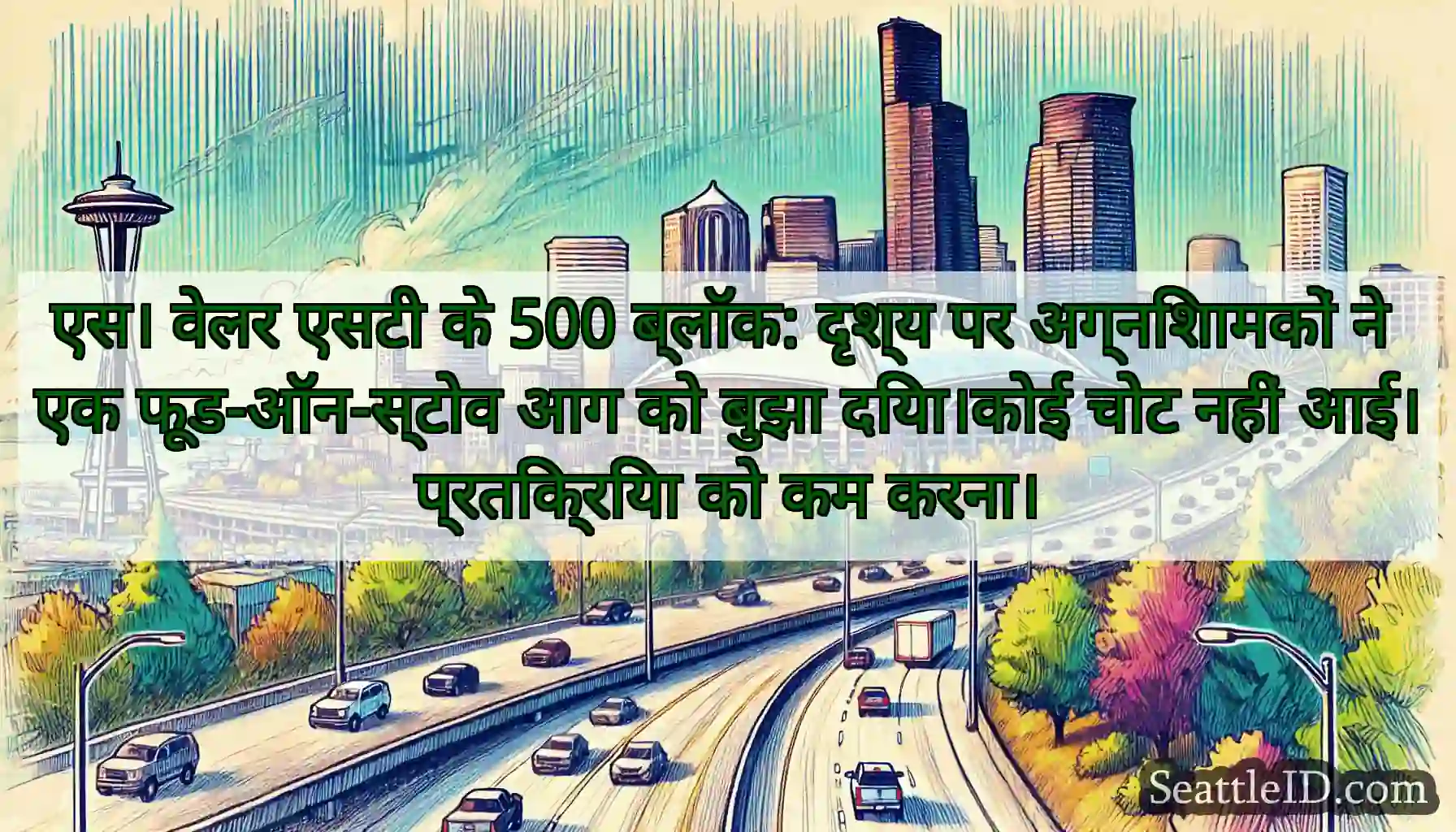 एस। वेलर एसटी के 500 ब्लॉक: दृश्य पर अग्निशामकों