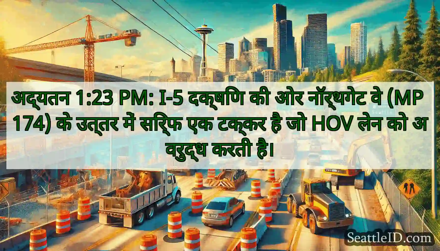 अद्यतन 1:23 PM: I-5 दक्षिण की ओर नॉर्थगेट वे (MP