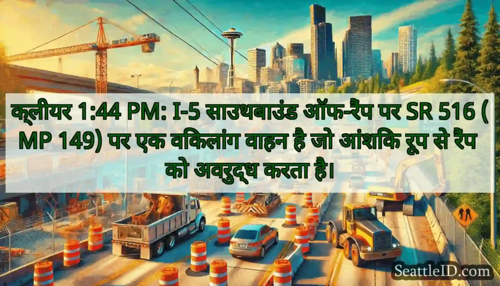 क्लीयर 1:44 PM: I-5 साउथबाउंड ऑफ-रैंप पर SR 516