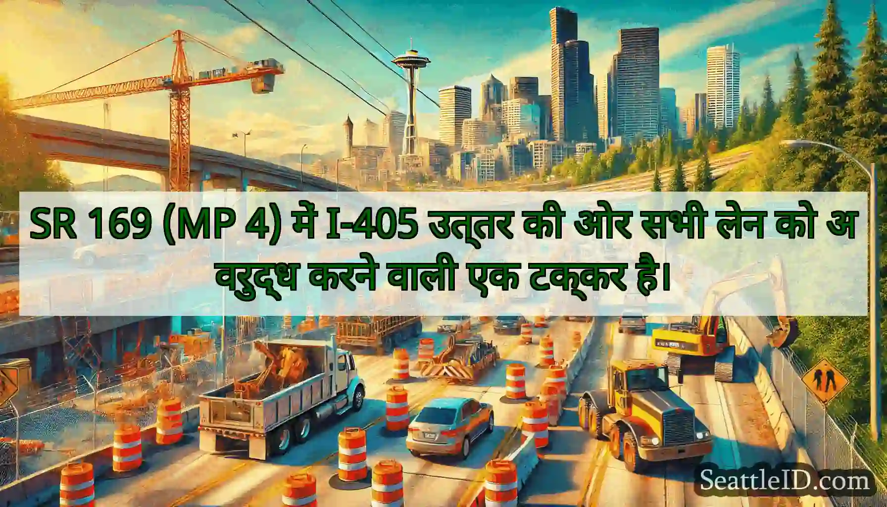 SR 169 (MP 4) में I-405 उत्तर की ओर सभी लेन को