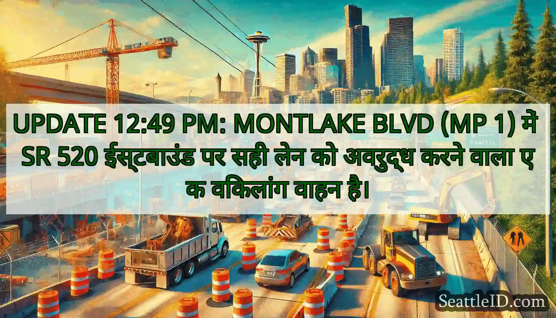 UPDATE 12:49 PM: MONTLAKE BLVD (MP 1) में SR 520