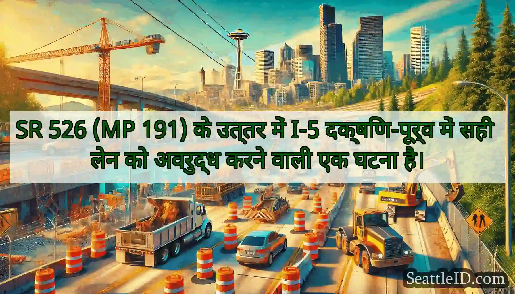 SR 526 (MP 191) के उत्तर में I-5 दक्षिण-पूर्व में
