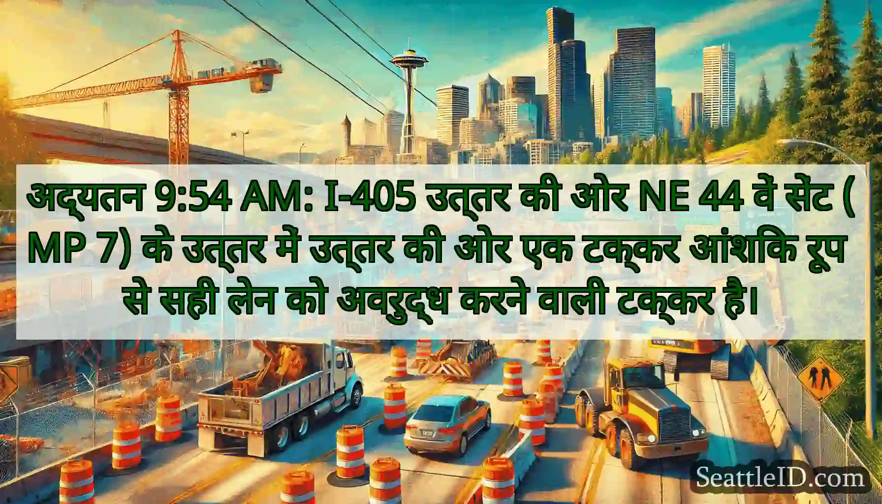 अद्यतन 9:54 AM: I-405 उत्तर की ओर NE 44 वें सेंट