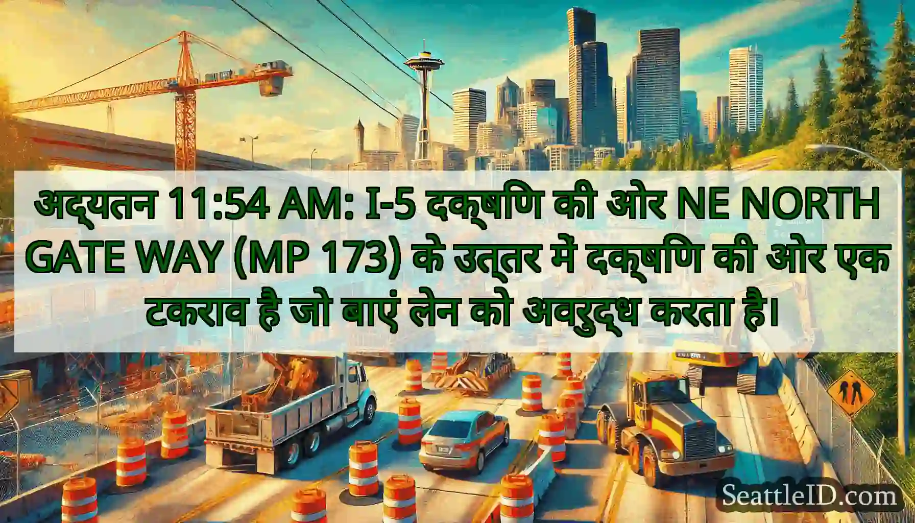 अद्यतन 11:54 AM: I-5 दक्षिण की ओर NE NORTHGATE