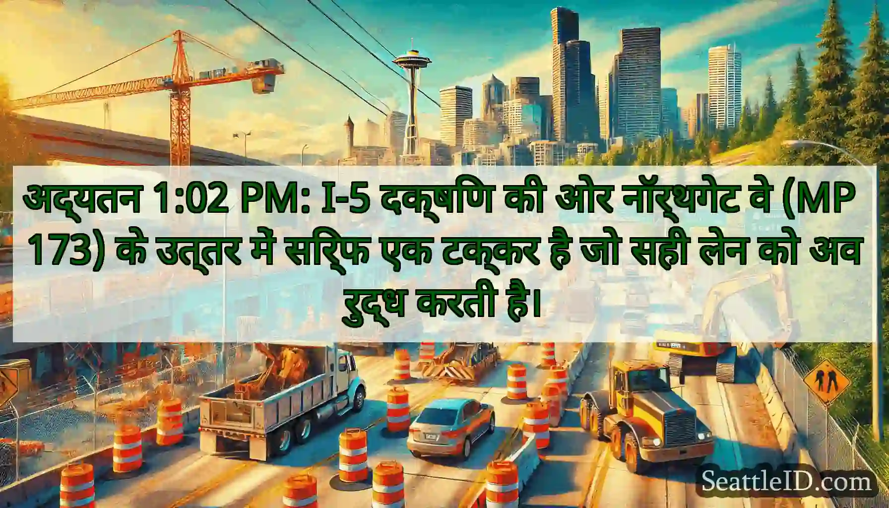 अद्यतन 1:02 PM: I-5 दक्षिण की ओर नॉर्थगेट वे (MP