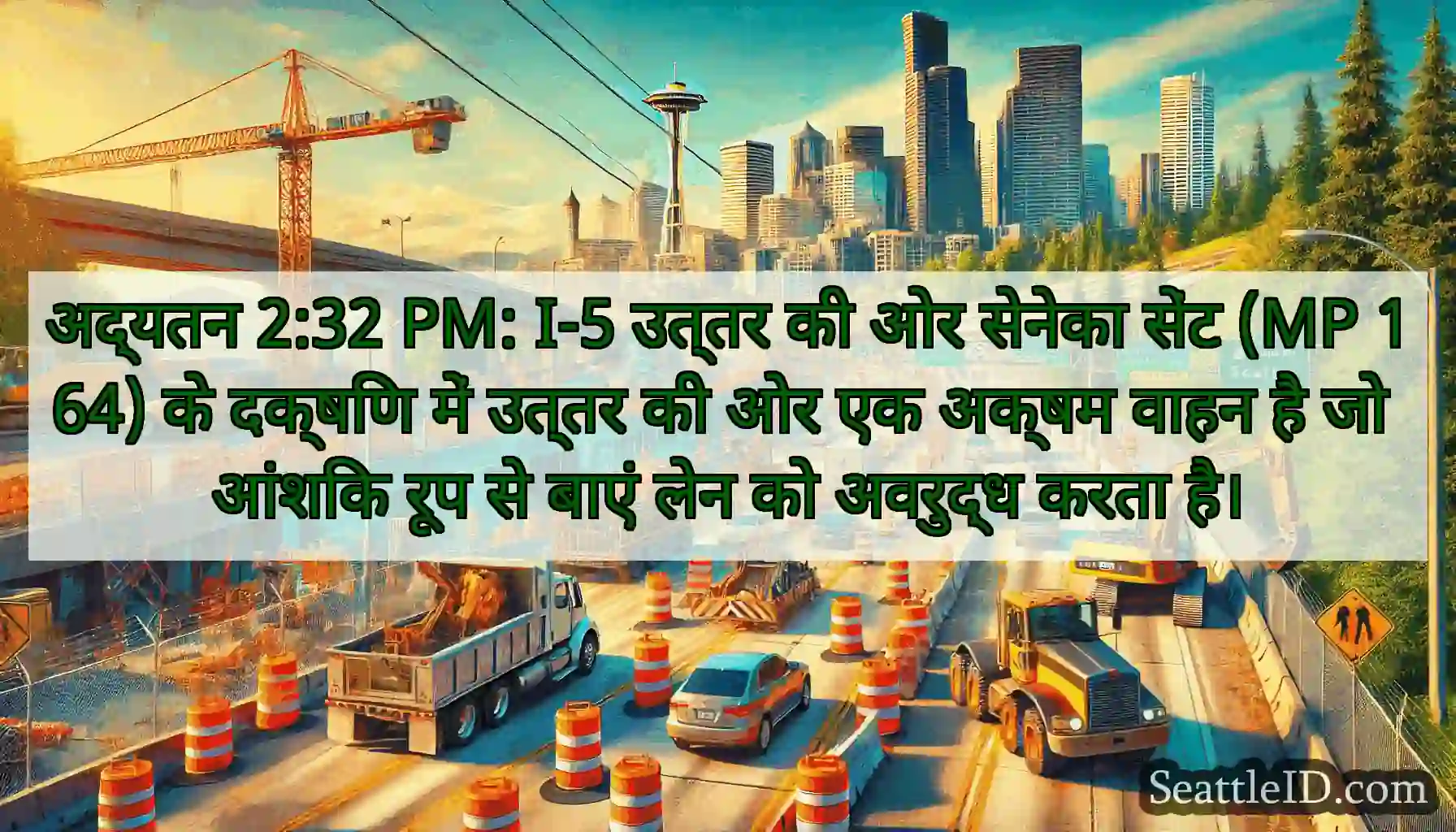 अद्यतन 2:32 PM: I-5 उत्तर की ओर सेनेका सेंट (MP