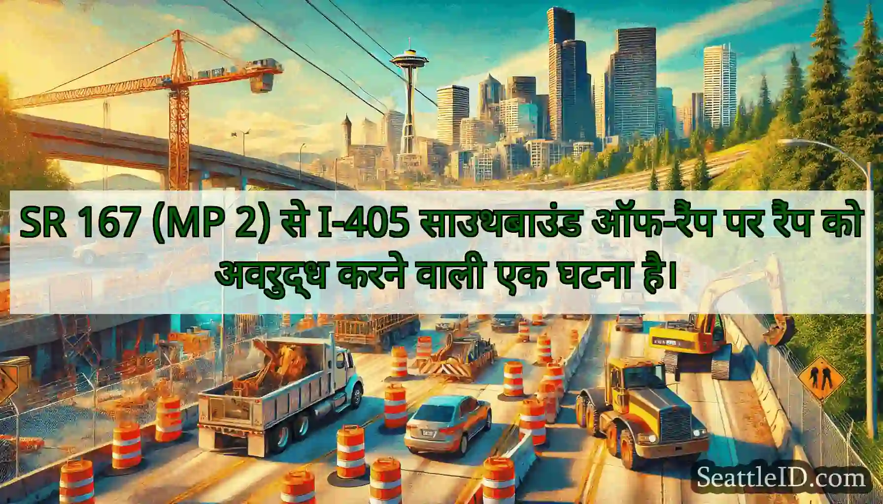 SR 167 (MP 2) से I-405 साउथबाउंड ऑफ-रैंप पर रैंप