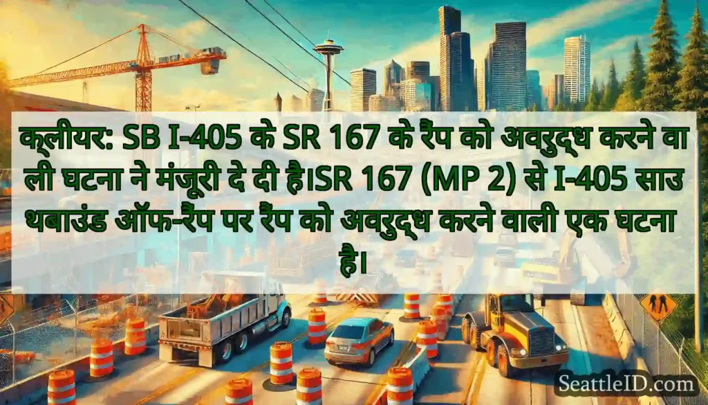 क्लीयर: SB I-405 के SR 167 के रैंप को अवरुद्ध