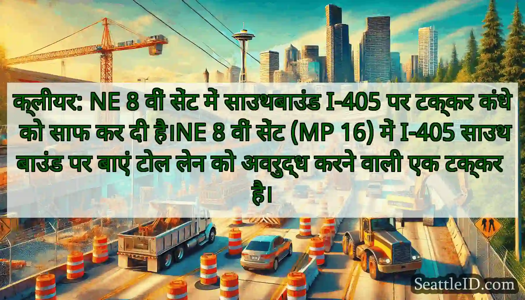 क्लीयर: NE 8 वीं सेंट में साउथबाउंड I-405 पर