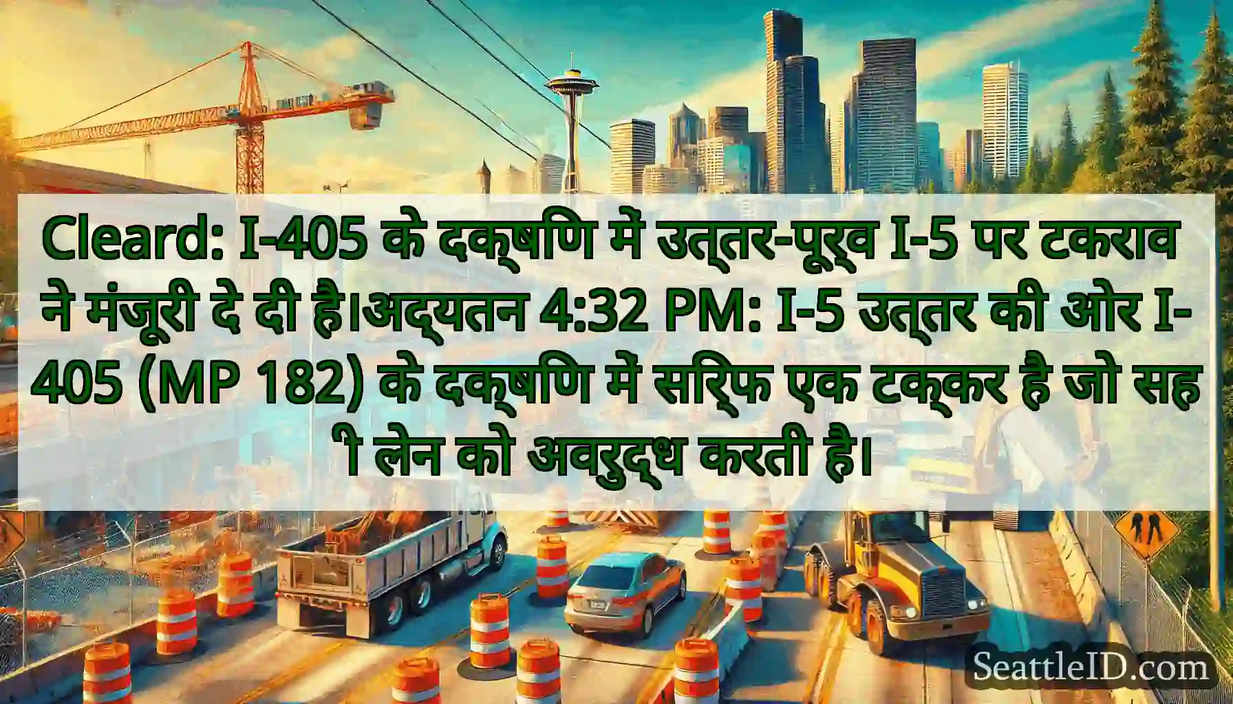 Cleard: I-405 के दक्षिण में उत्तर-पूर्व I-5 पर