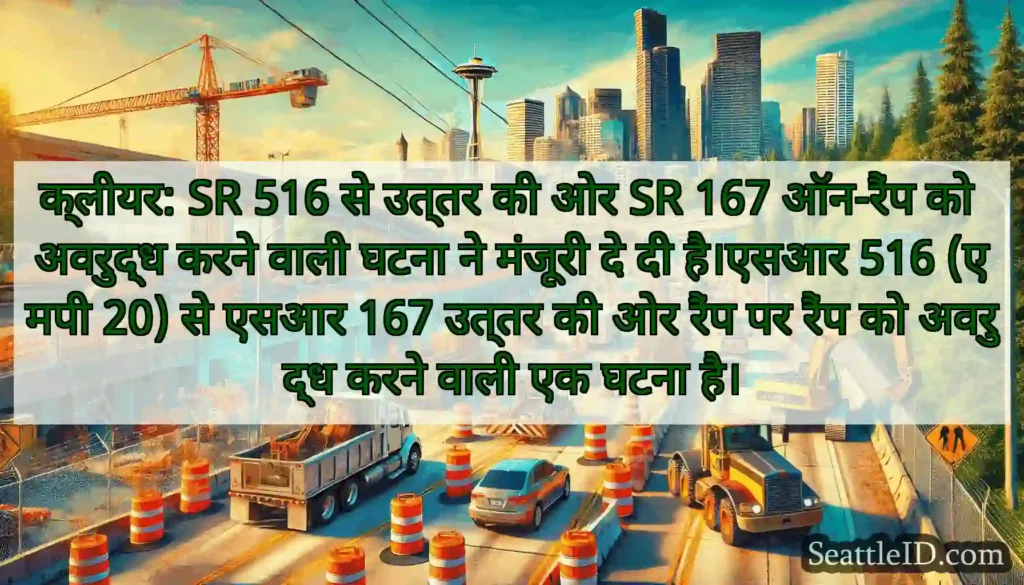 क्लीयर: SR 516 से उत्तर की ओर SR 167 ऑन-रैंप को