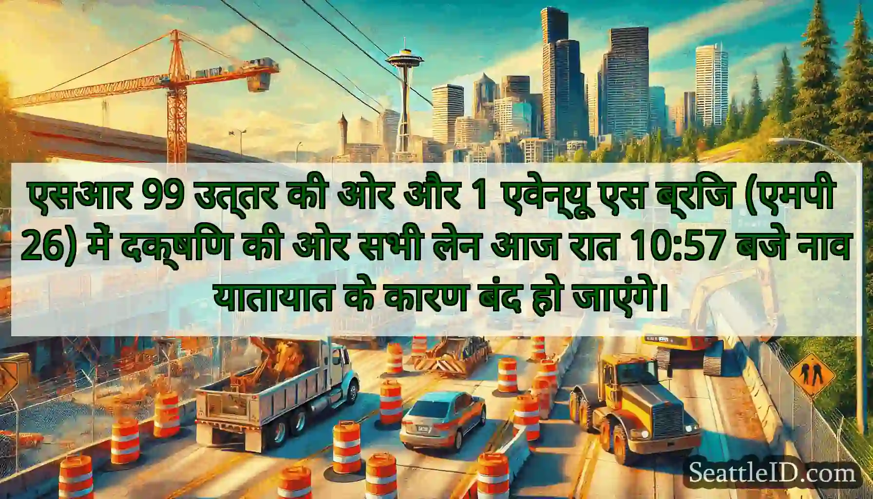 एसआर 99 उत्तर की ओर और 1 एवेन्यू एस ब्रिज (एमपी