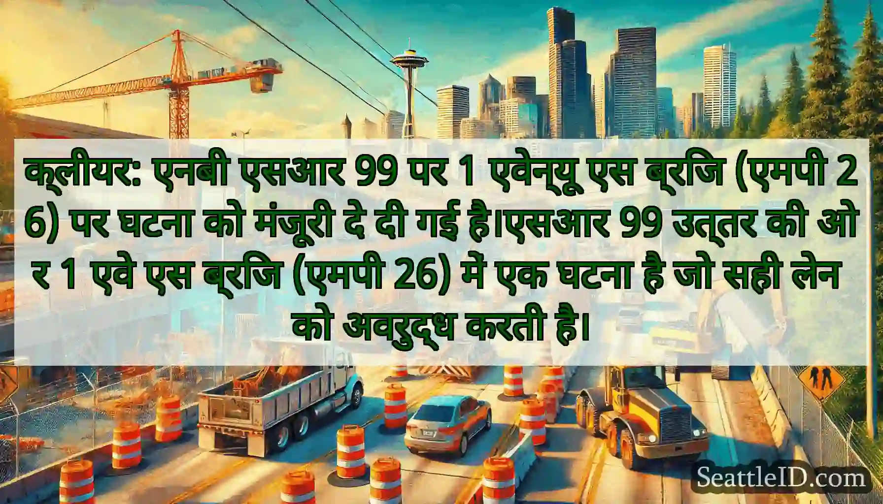क्लीयर: एनबी एसआर 99 पर 1 एवेन्यू एस ब्रिज (एमपी