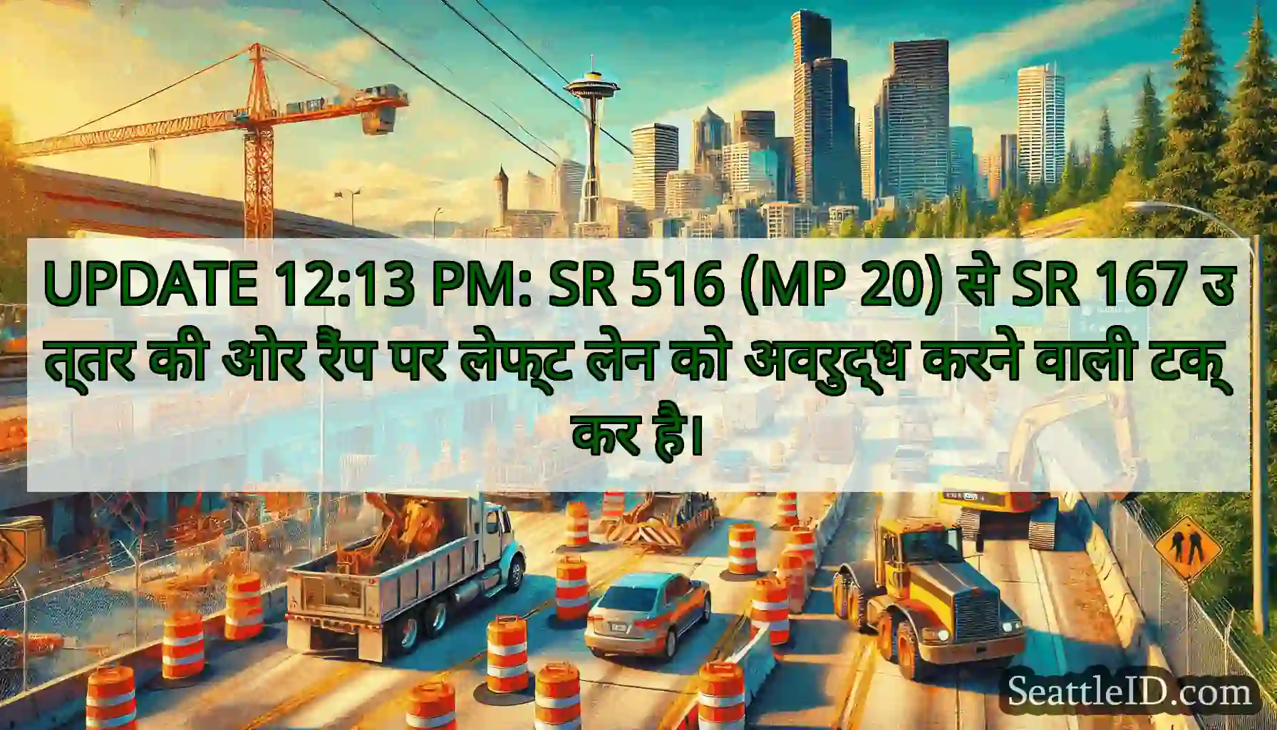 UPDATE 12:13 PM: SR 516 (MP 20) से SR 167 उत्तर