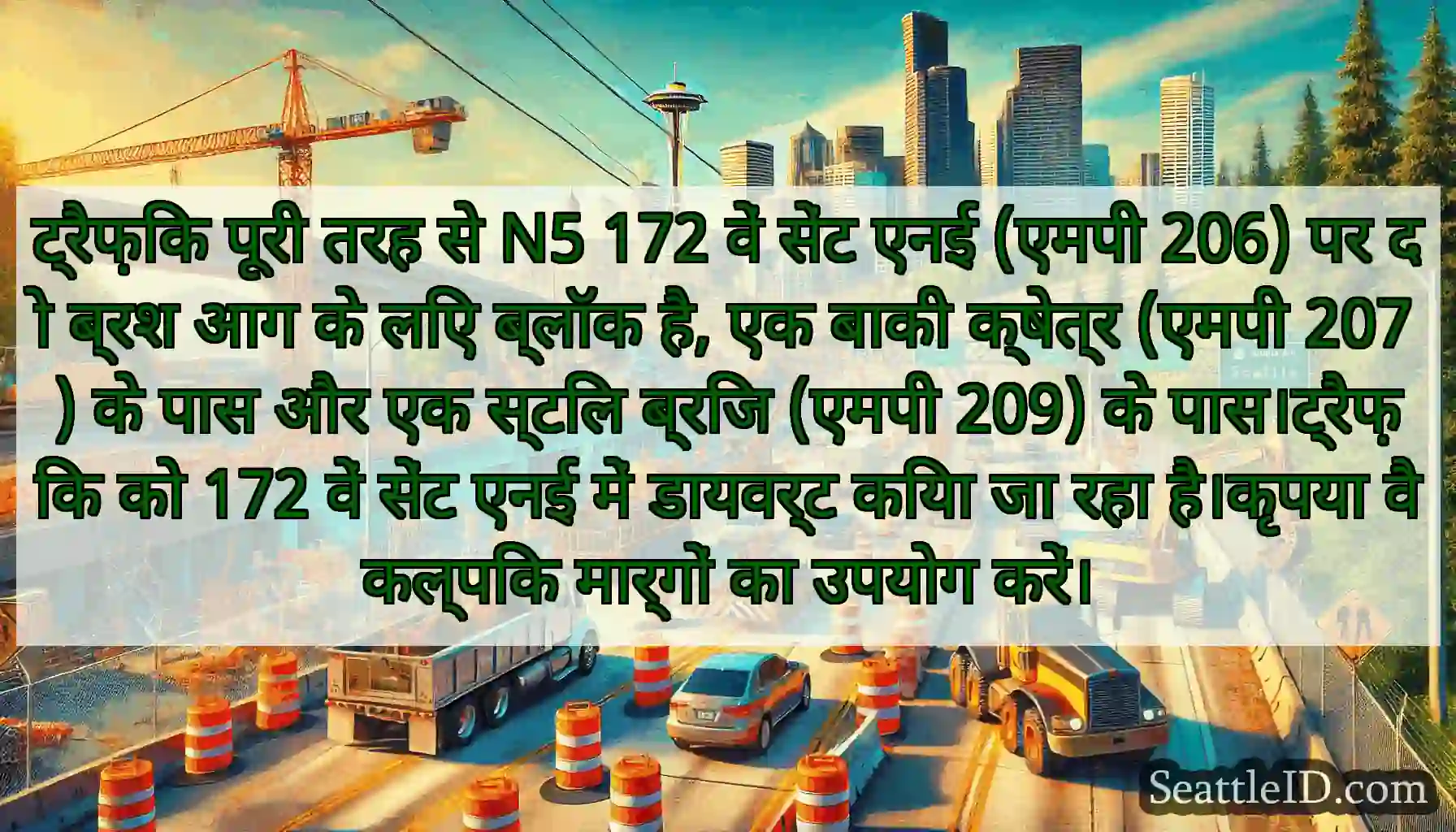 ट्रैफ़िक पूरी तरह से N5 172 वें सेंट एनई (एमपी