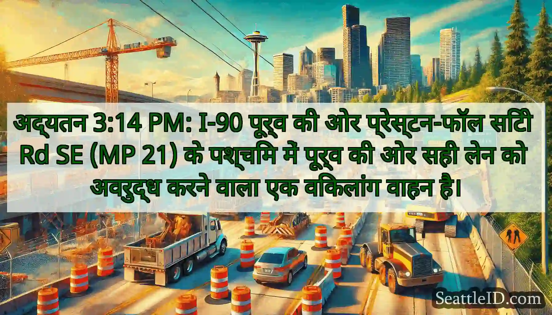 अद्यतन 3:14 PM: I-90 पूर्व की ओर प्रेस्टन-फॉल