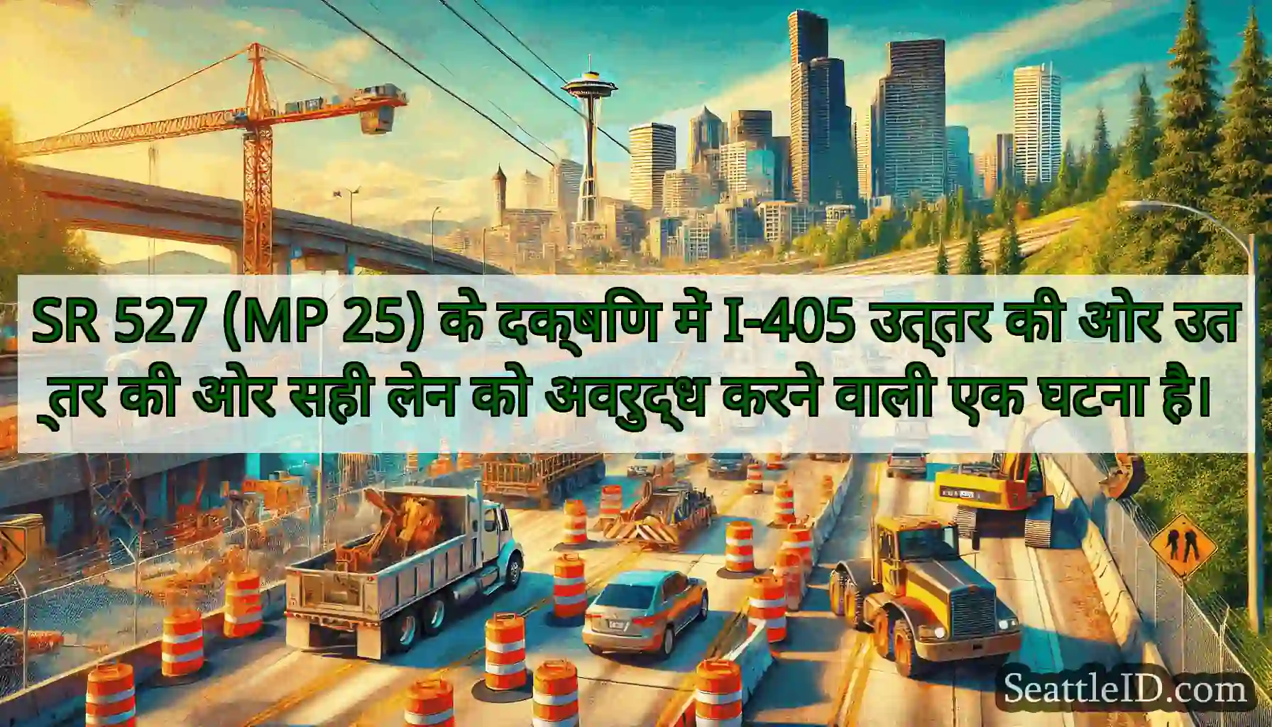 SR 527 (MP 25) के दक्षिण में I-405 उत्तर की ओर