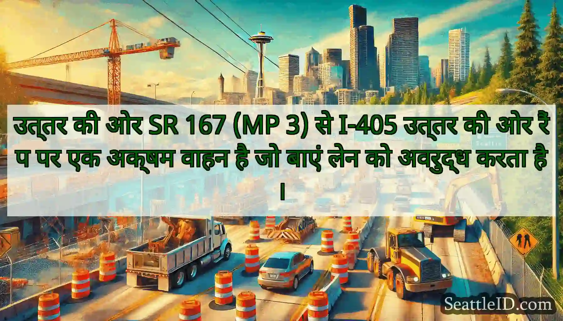 उत्तर की ओर SR 167 (MP 3) से I-405 उत्तर की ओर