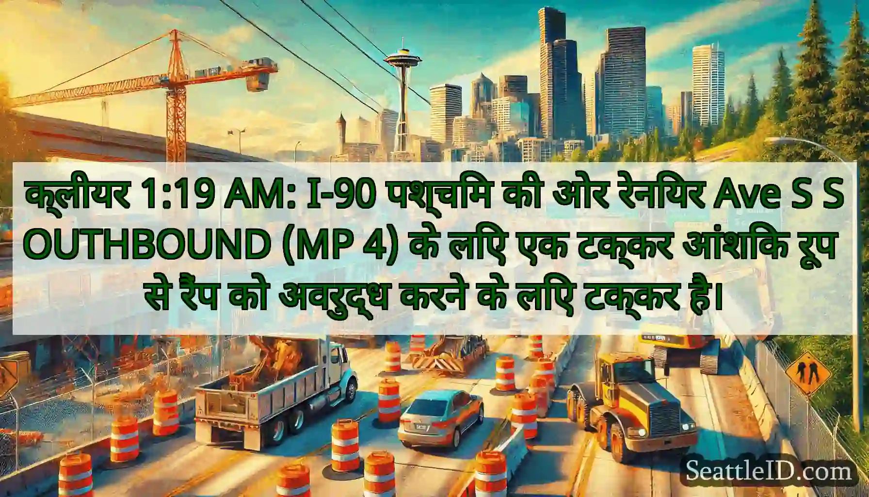 क्लीयर 1:19 AM: I-90 पश्चिम की ओर रेनियर Ave S