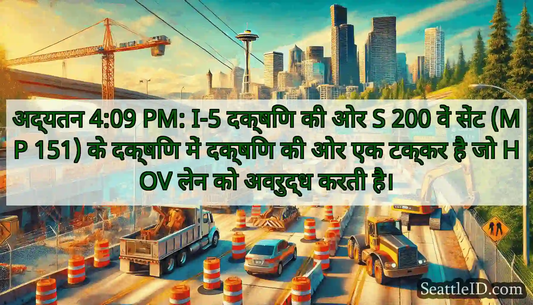 अद्यतन 4:09 PM: I-5 दक्षिण की ओर S 200 वें सेंट