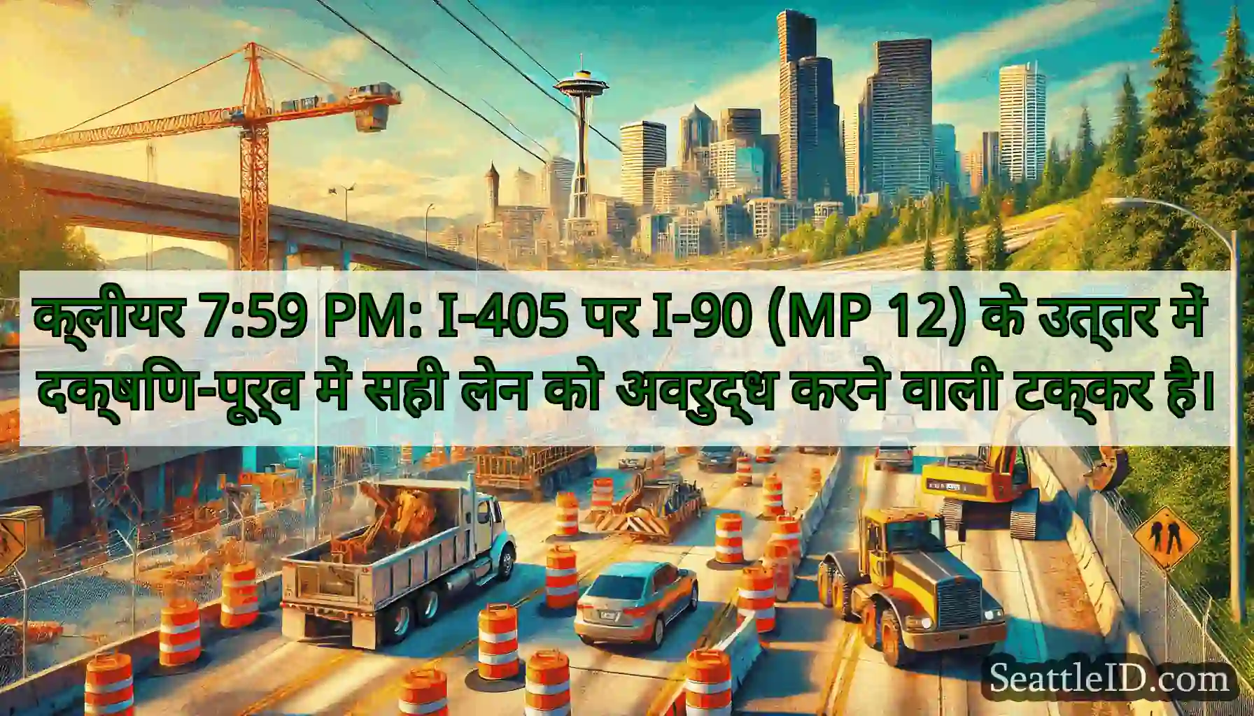 क्लीयर 7:59 PM: I-405 पर I-90 (MP 12) के उत्तर