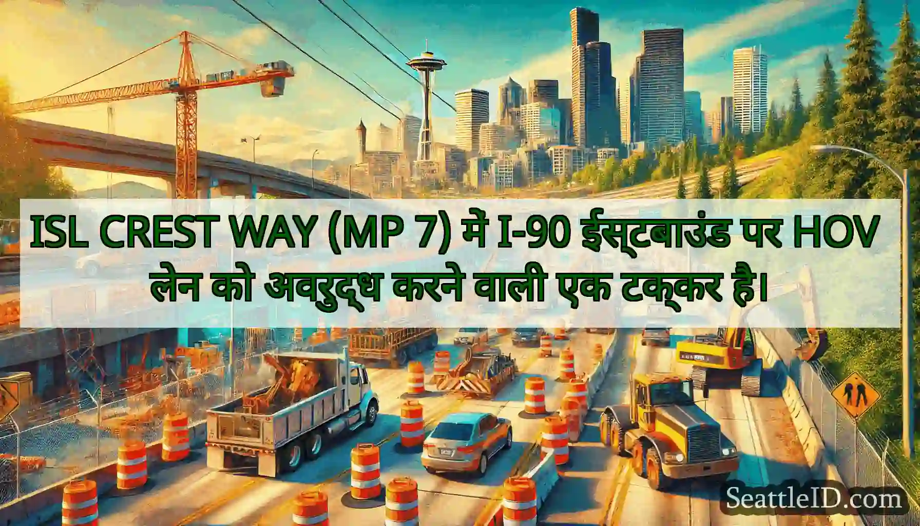 ISL CREST WAY (MP 7) में I-90 ईस्टबाउंड पर HOV