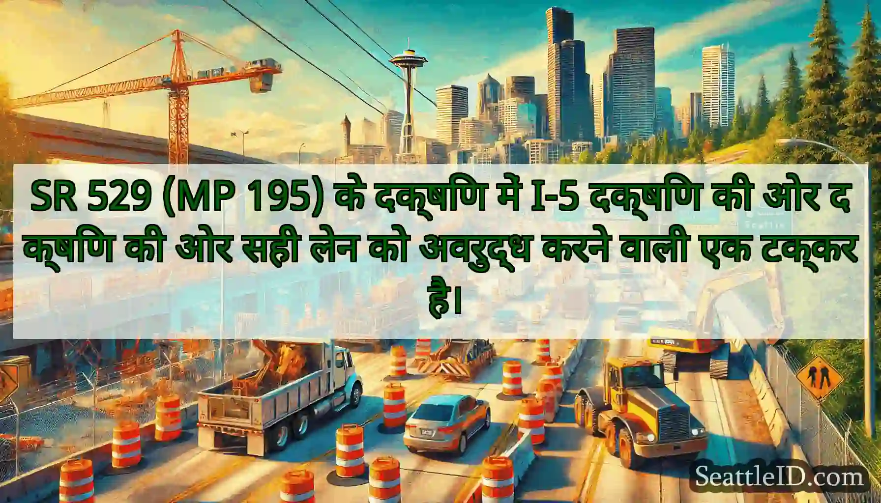 SR 529 (MP 195) के दक्षिण में I-5 दक्षिण की ओर