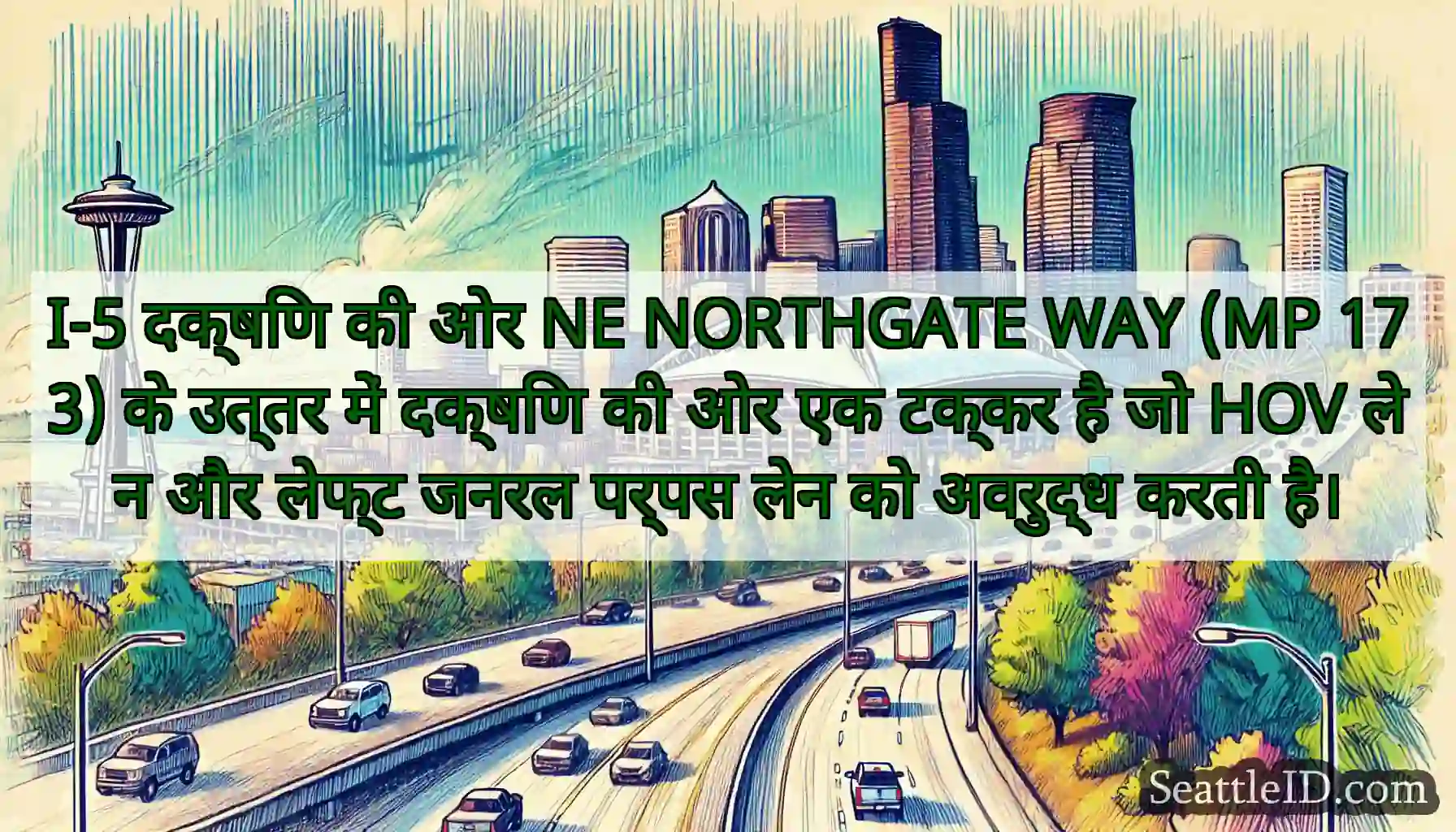 I-5 दक्षिण की ओर NE NORTHGATE WAY (MP 173) के