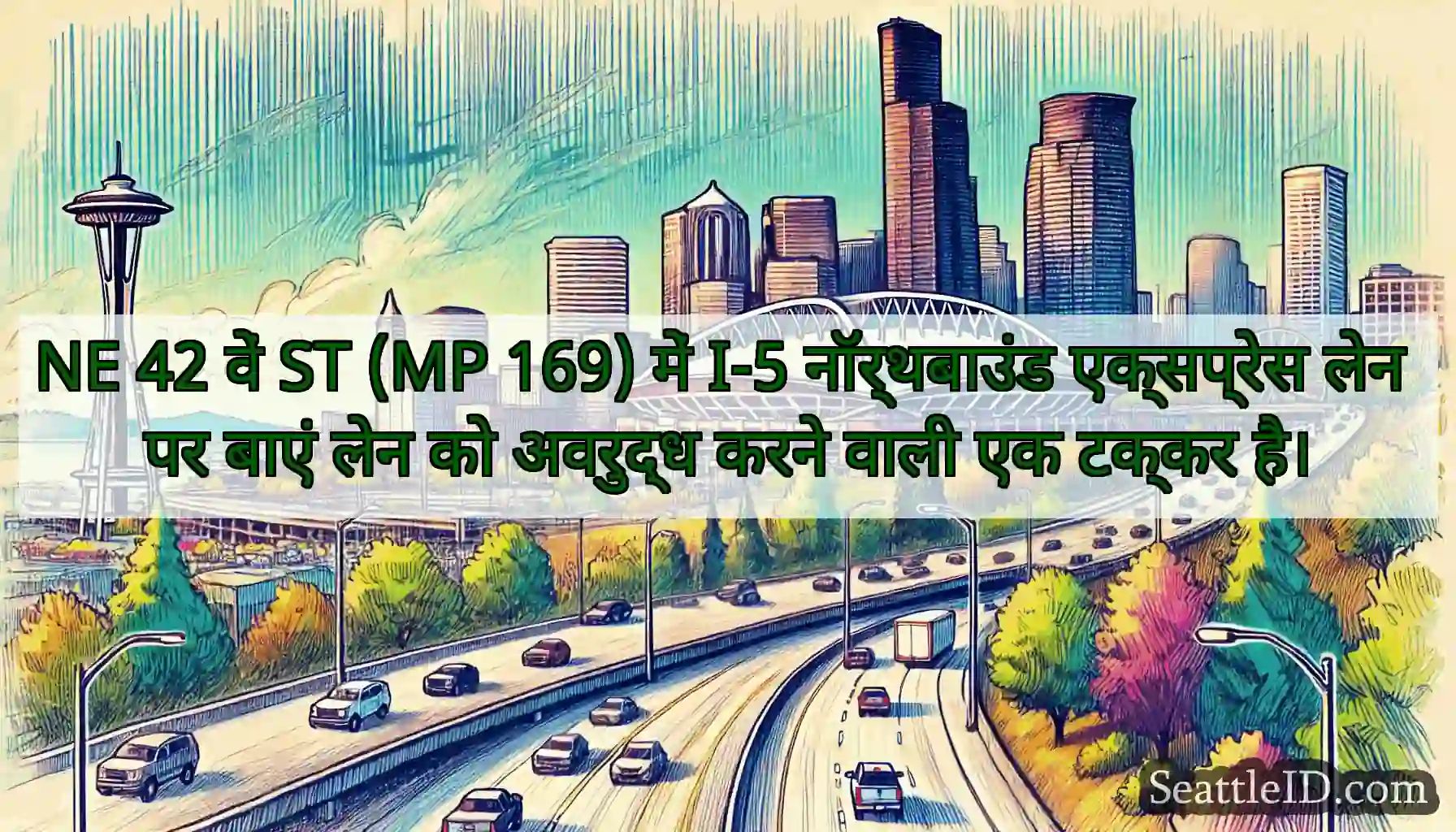 NE 42 वें ST (MP 169) में I-5 नॉर्थबाउंड