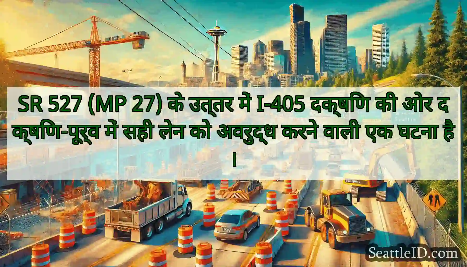 SR 527 (MP 27) के उत्तर में I-405 दक्षिण की ओर