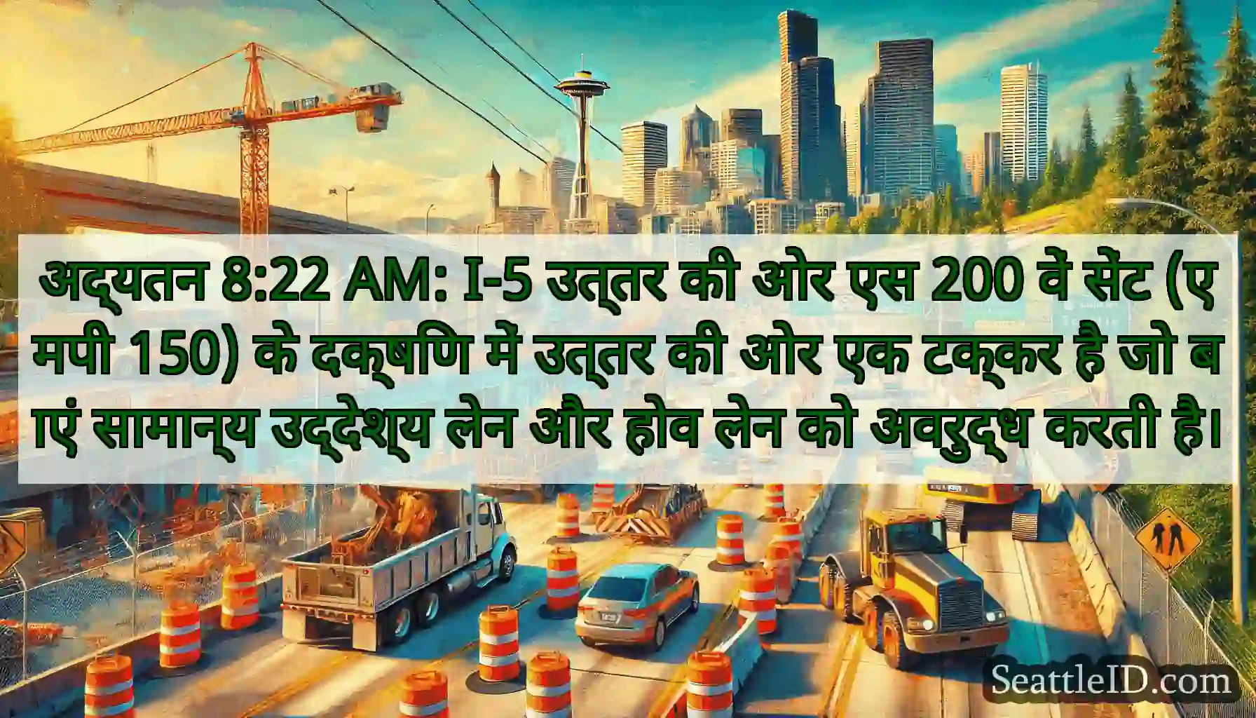 अद्यतन 8:22 AM: I-5 उत्तर की ओर एस 200 वें सेंट