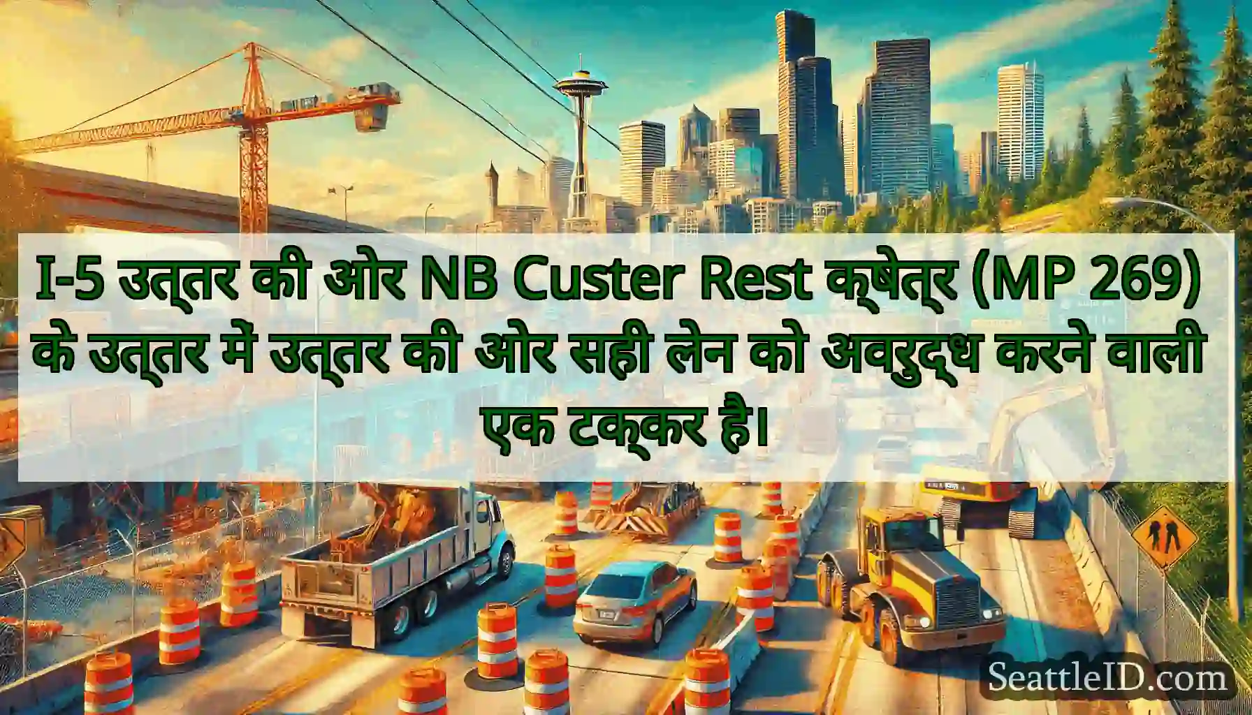 I-5 उत्तर की ओर NB Custer Rest क्षेत्र (MP 269)