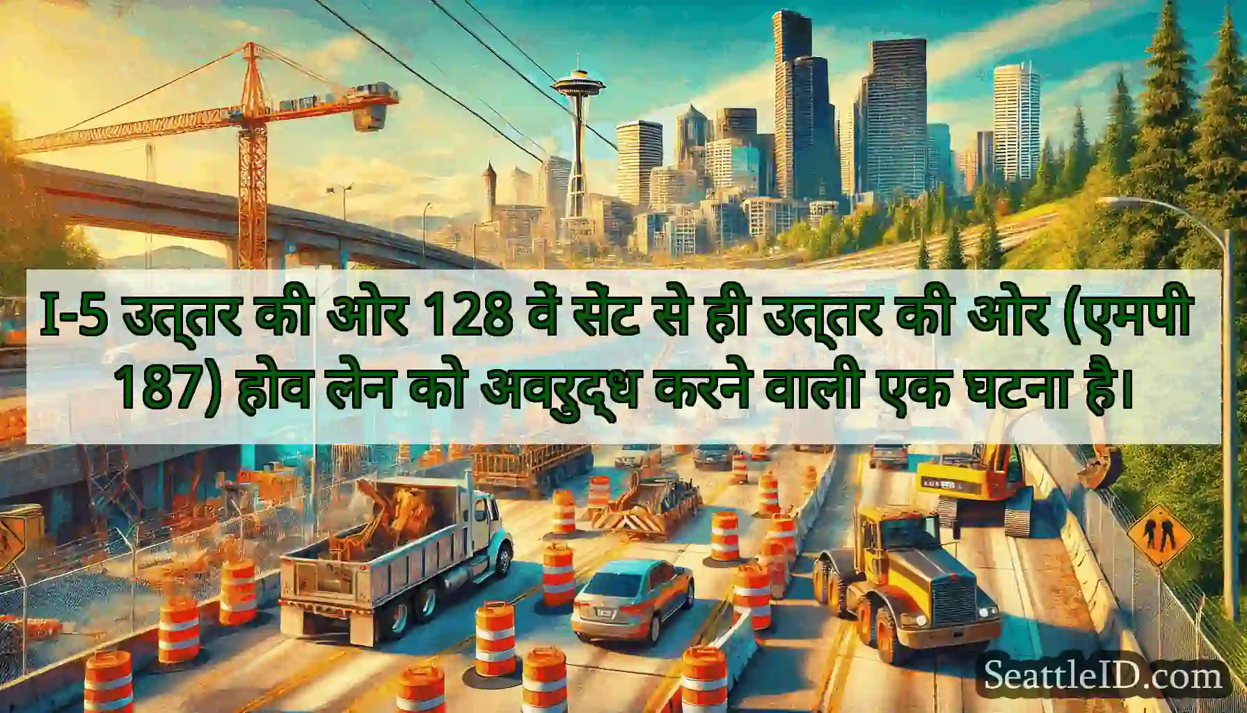 I-5 उत्तर की ओर 128 वें सेंट से ही उत्तर की ओर